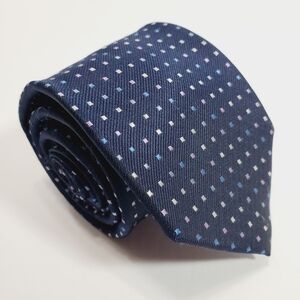 Bellini Blue Geometric Men's Neck Tie Jacquard Fabric 59x3.5"